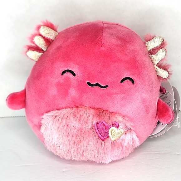 Squishmallows | Toys | Indiemae 5 Maroon Axolotl W Fur Hearts Valentine ...